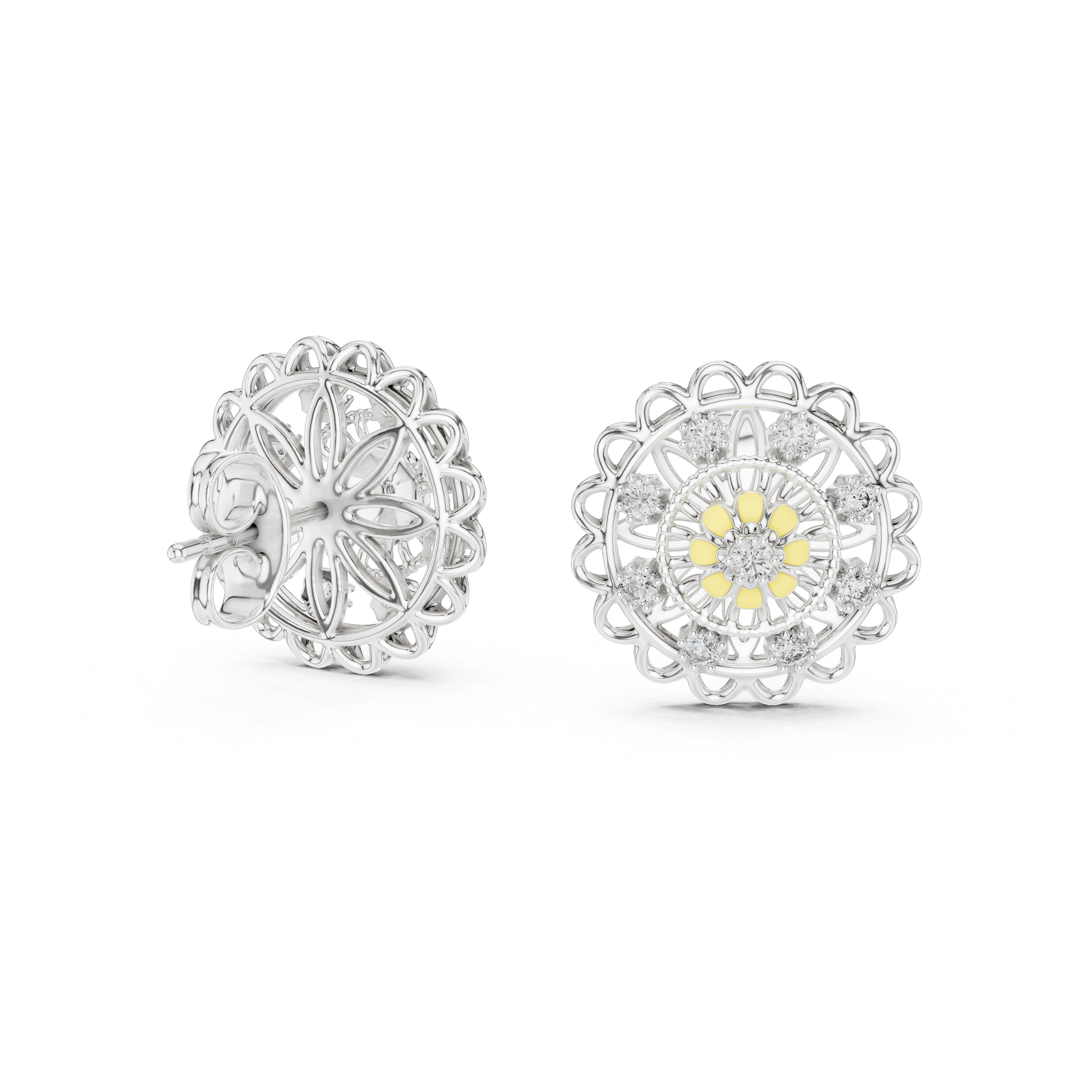 Floral Halo Studs