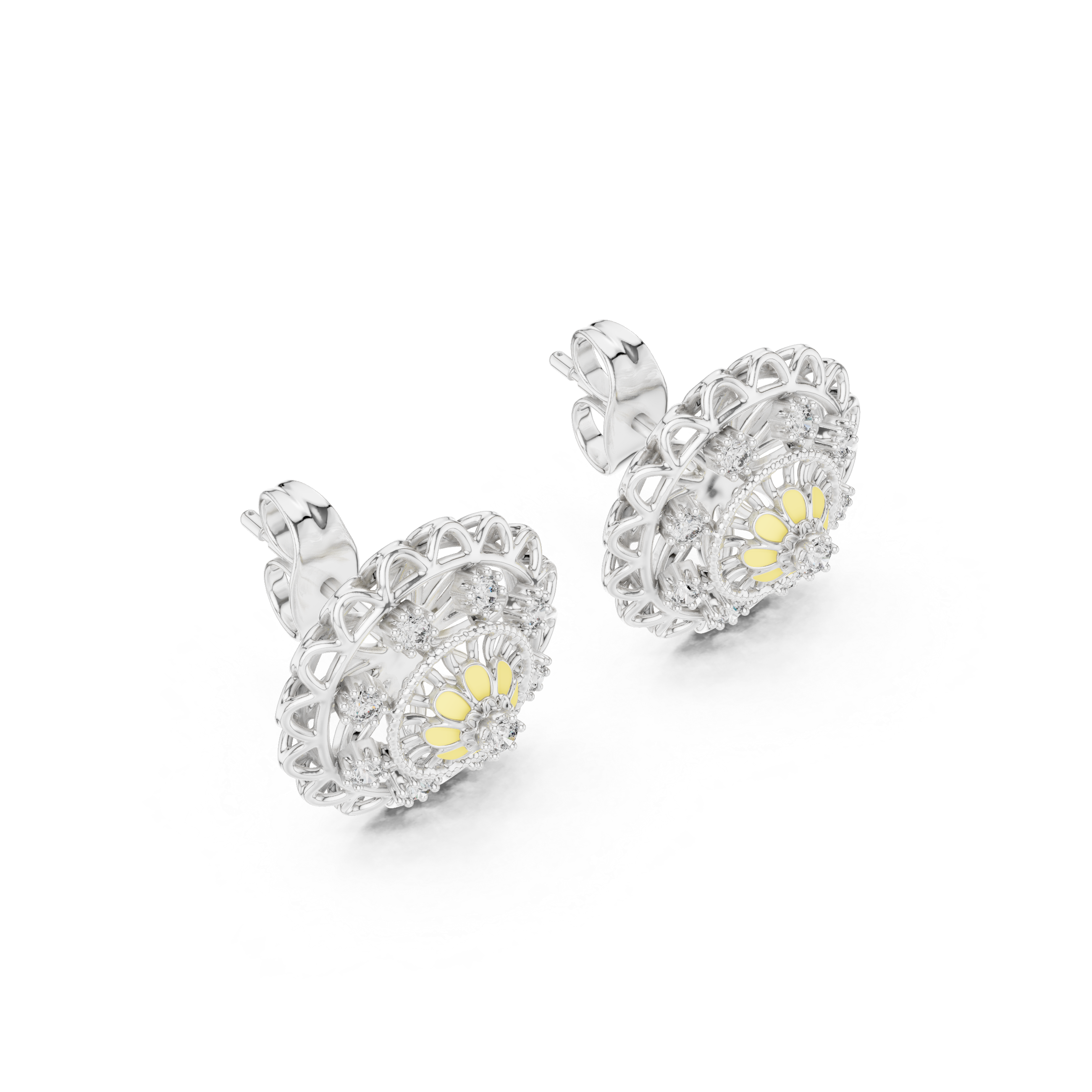 Floral Halo Studs