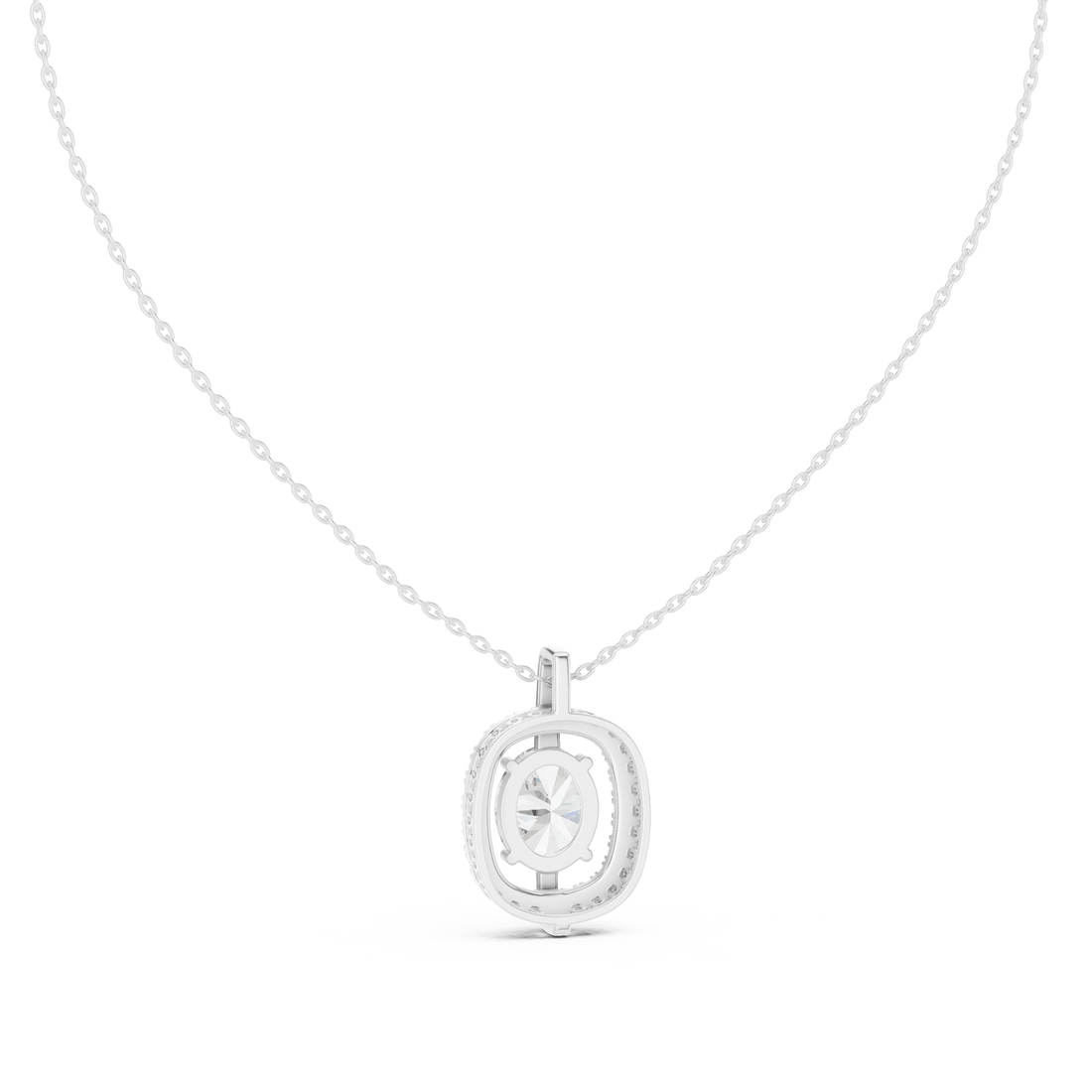 Oval Halo Pendant