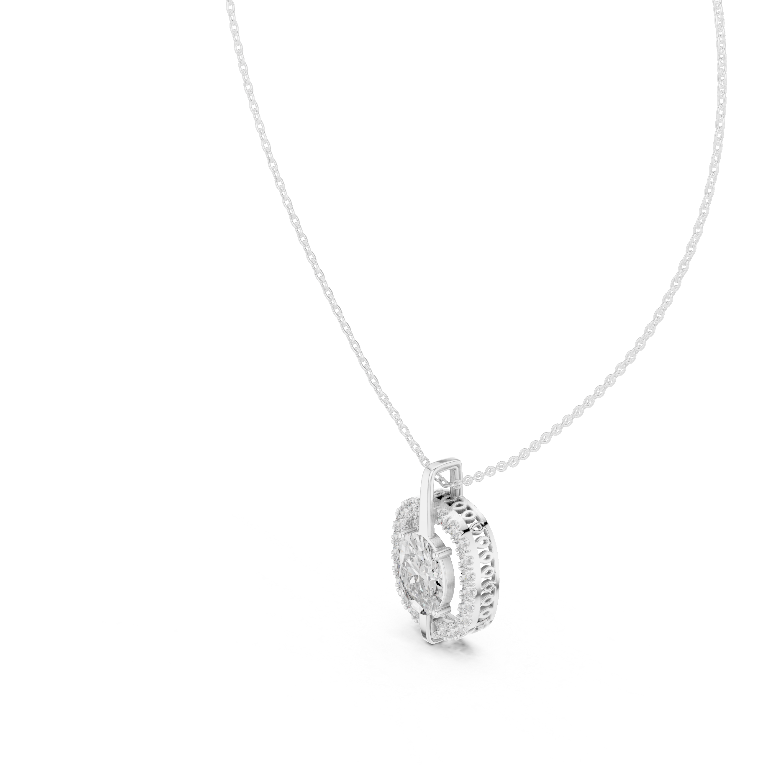 Oval Halo Pendant