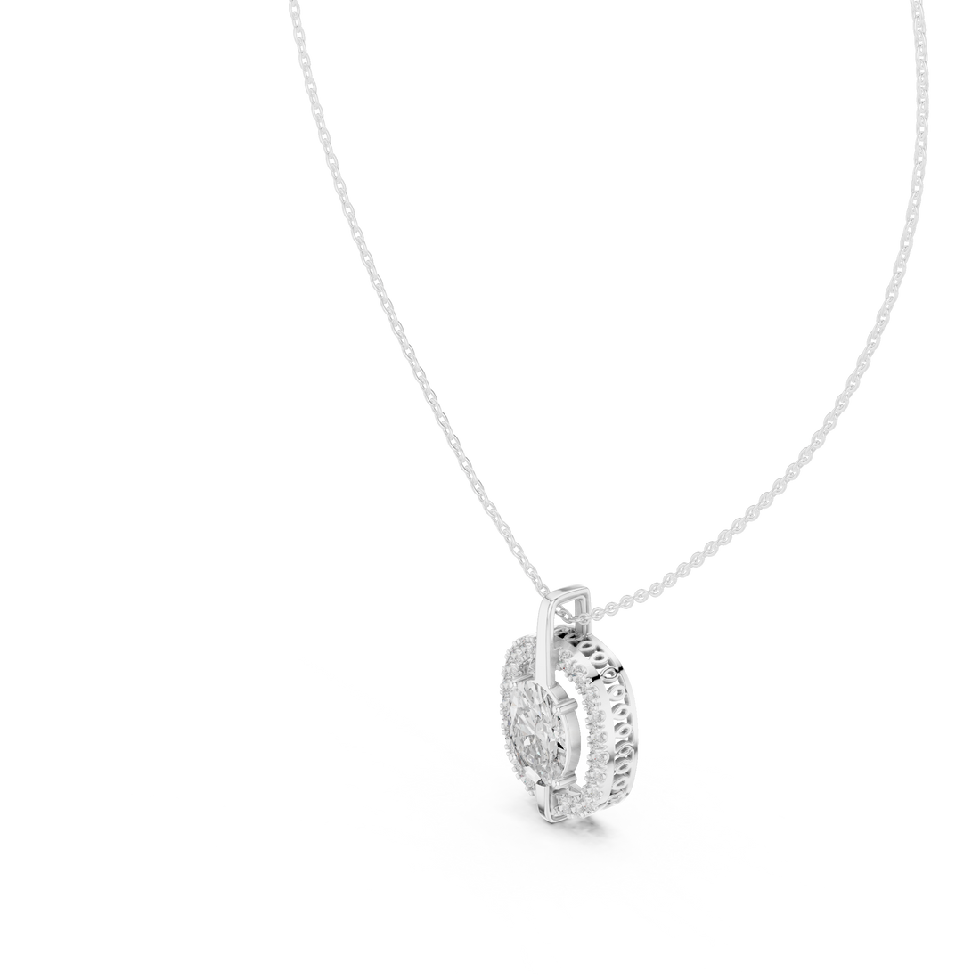 Oval Halo Pendant