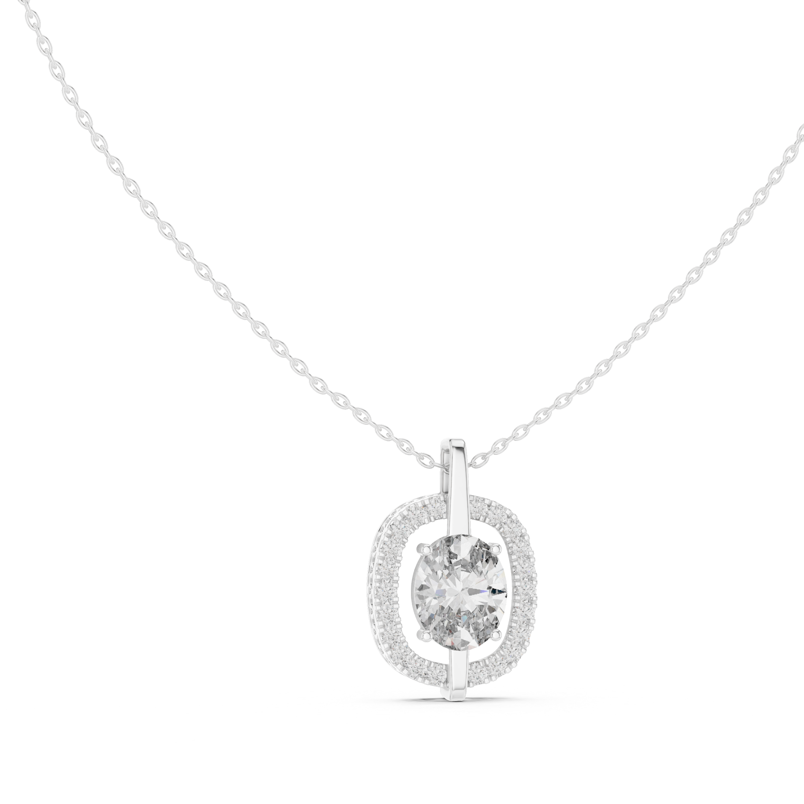 Oval Halo Pendant