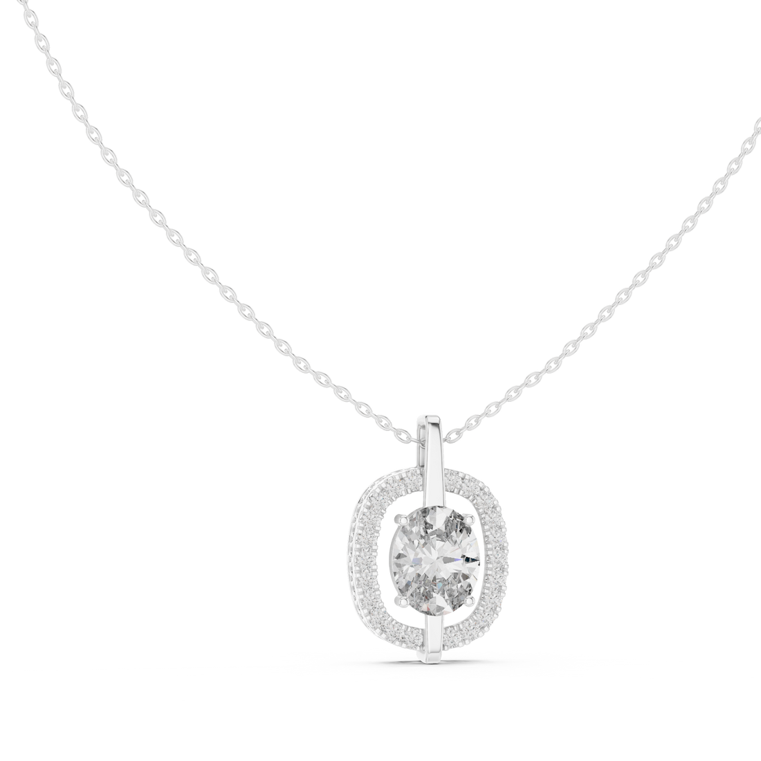 Oval Halo Pendant