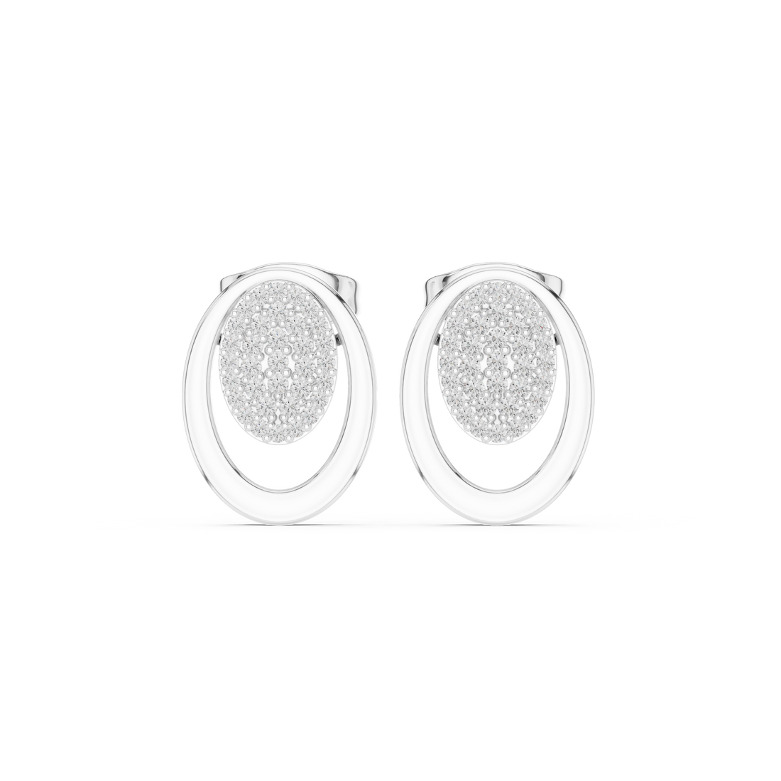 Oval Halo Studs