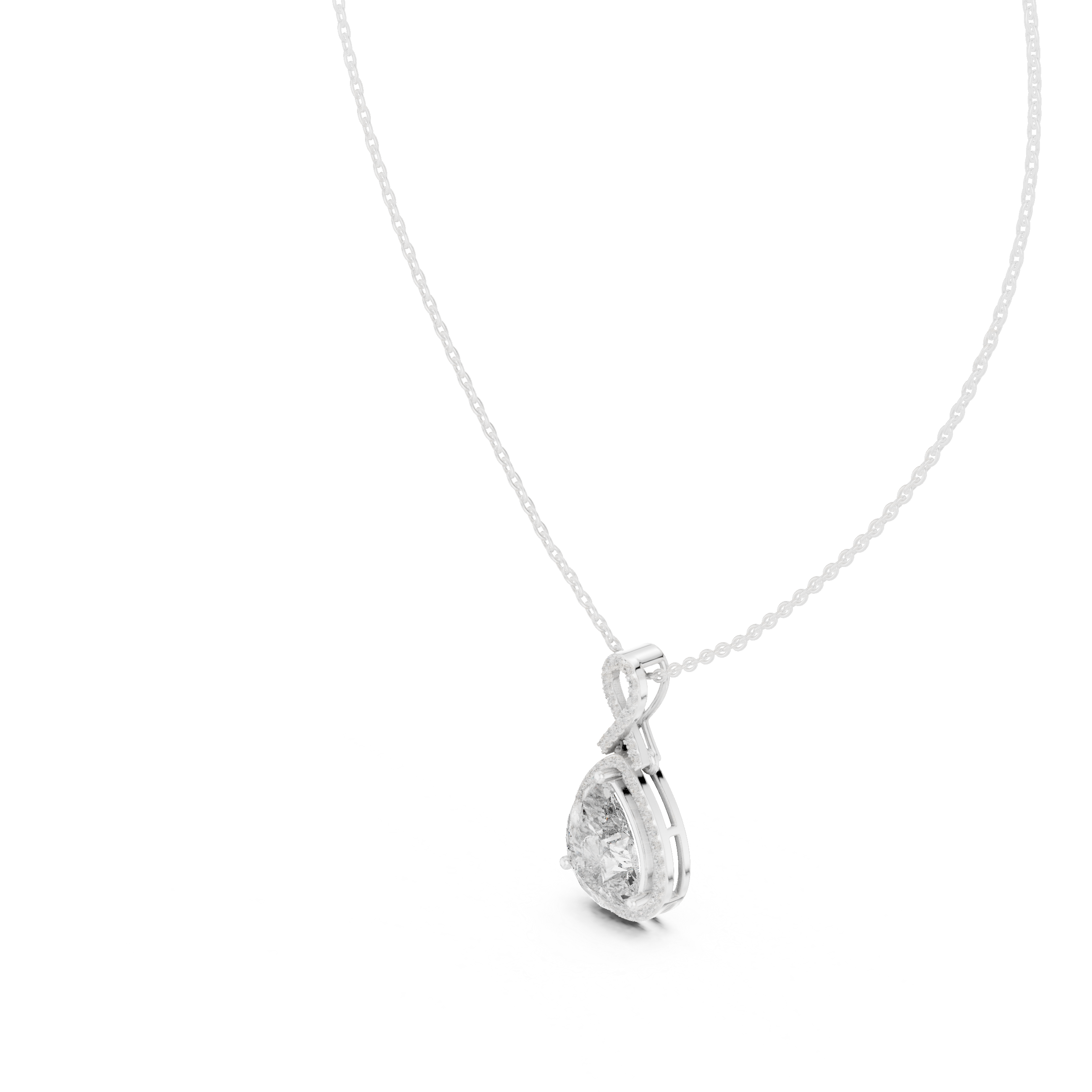 Pear Halo Pendant