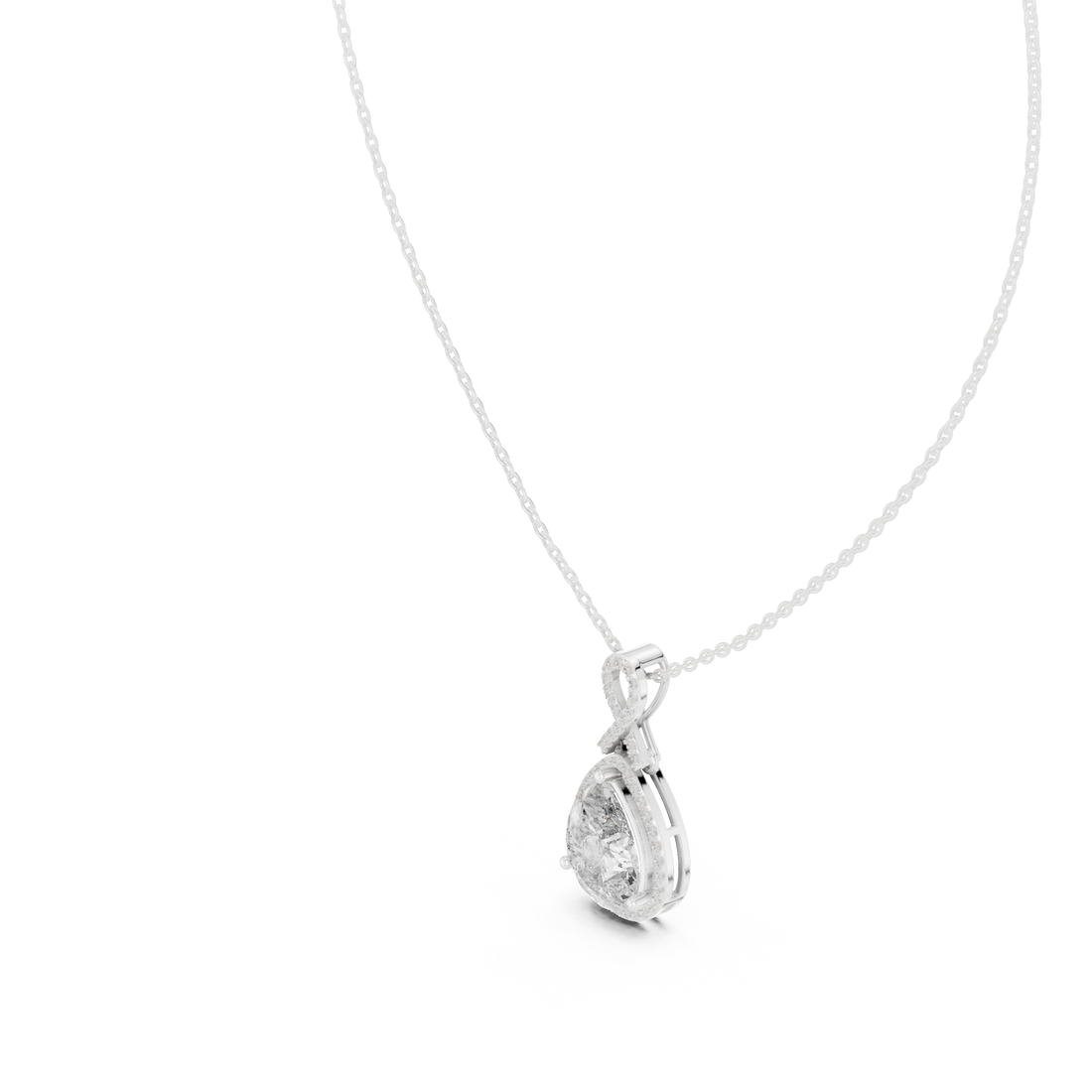 Pear Halo Pendant