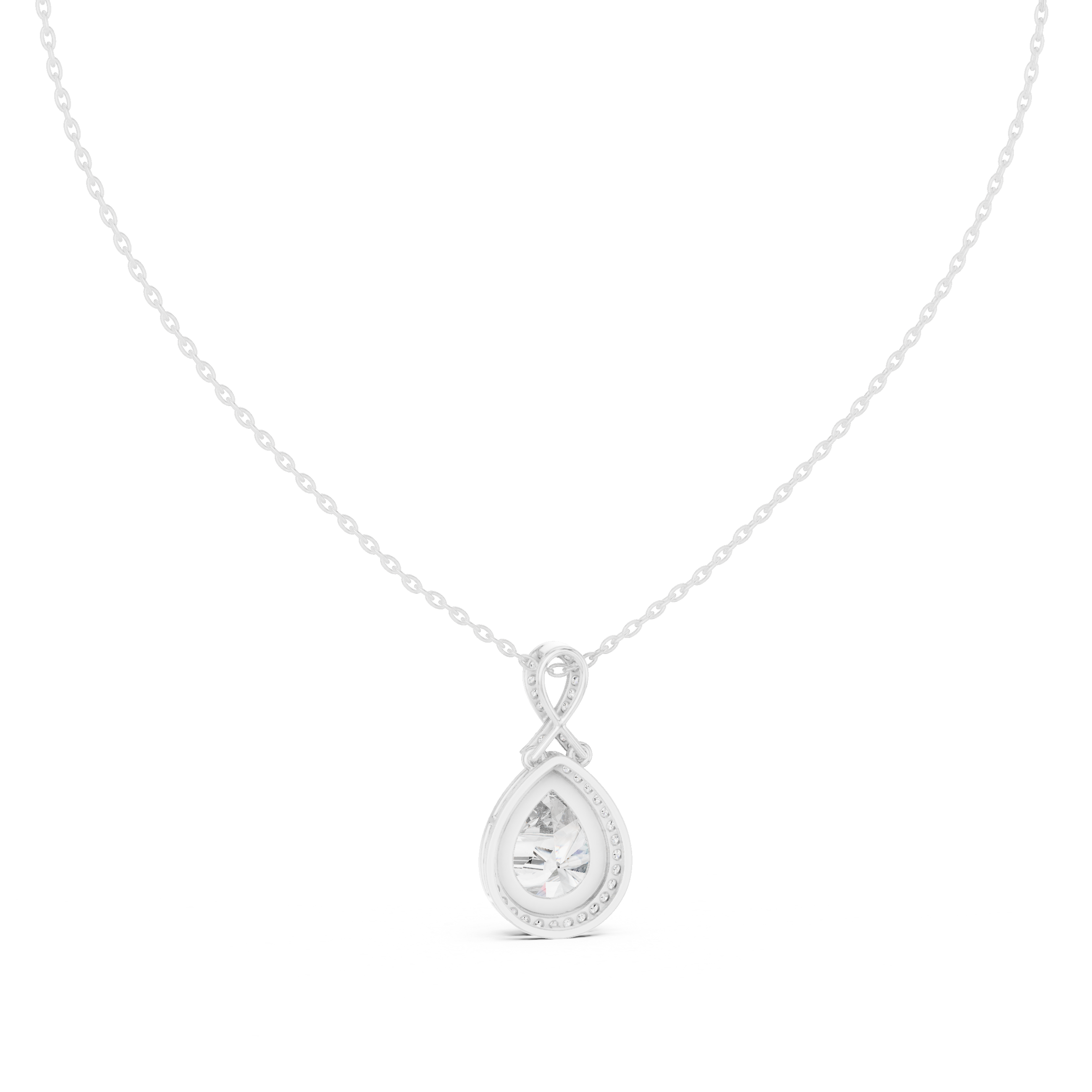 Pear Halo Pendant