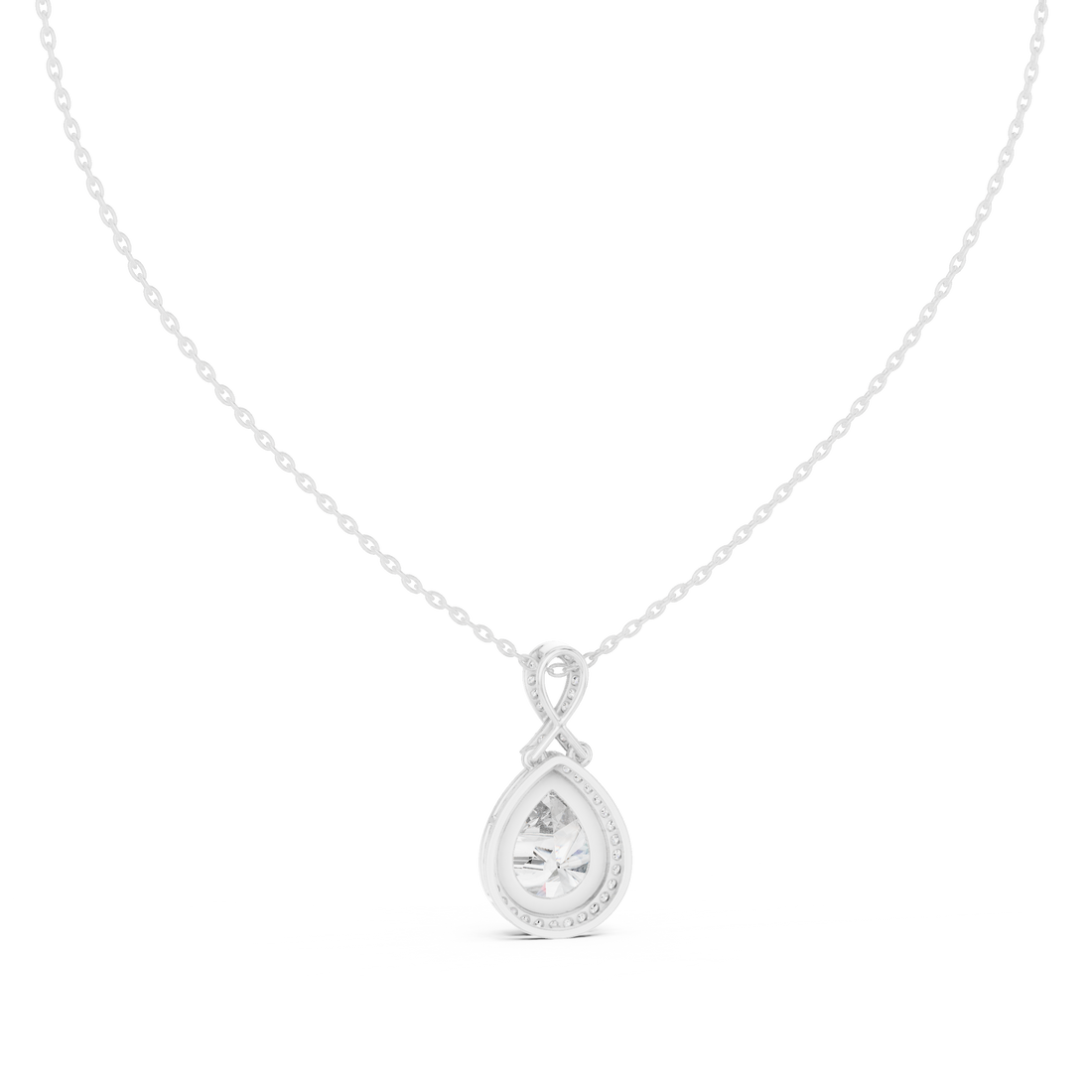 Pear Halo Pendant