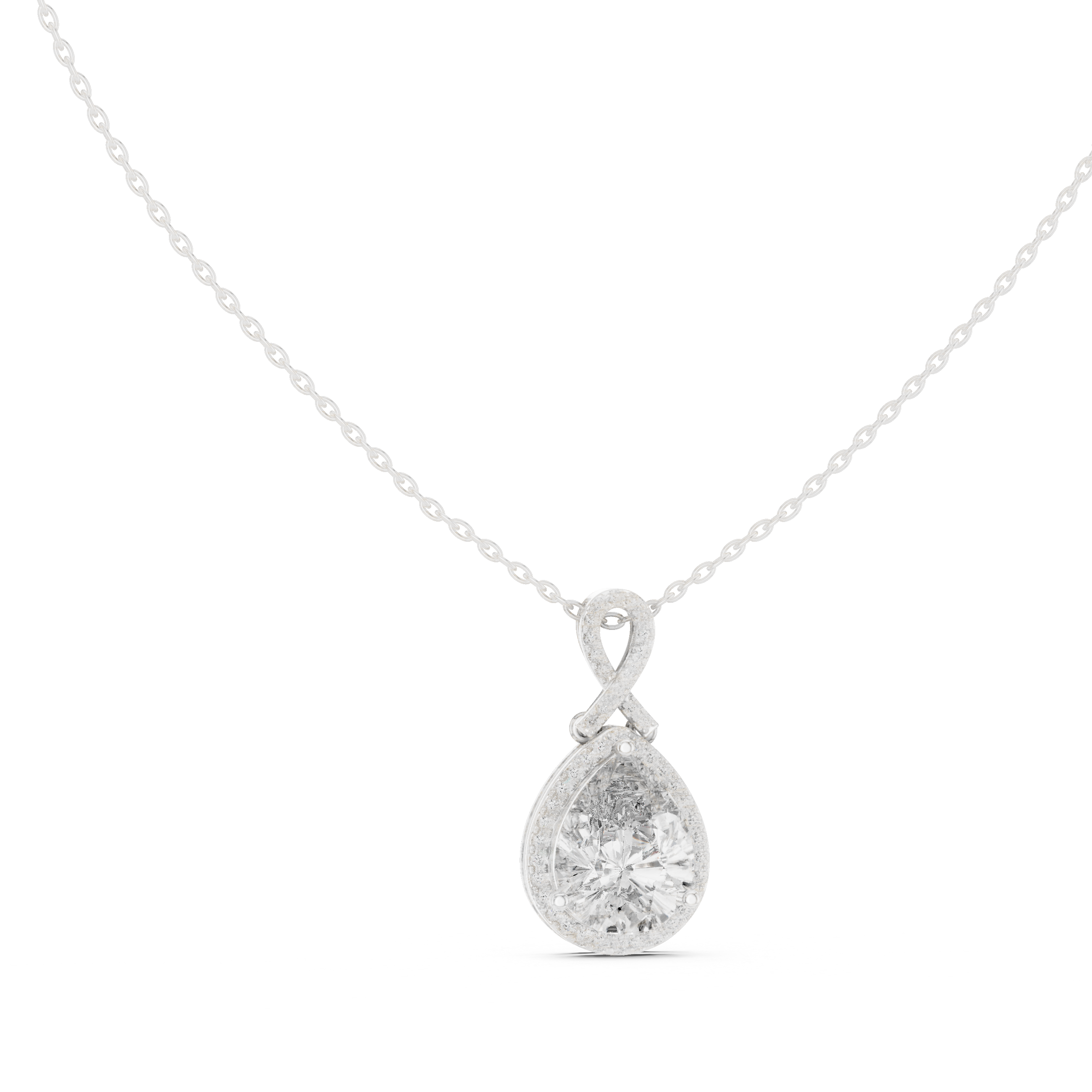 Pear Halo Pendant