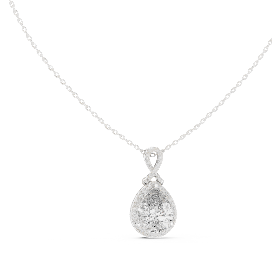 Pear Halo Pendant