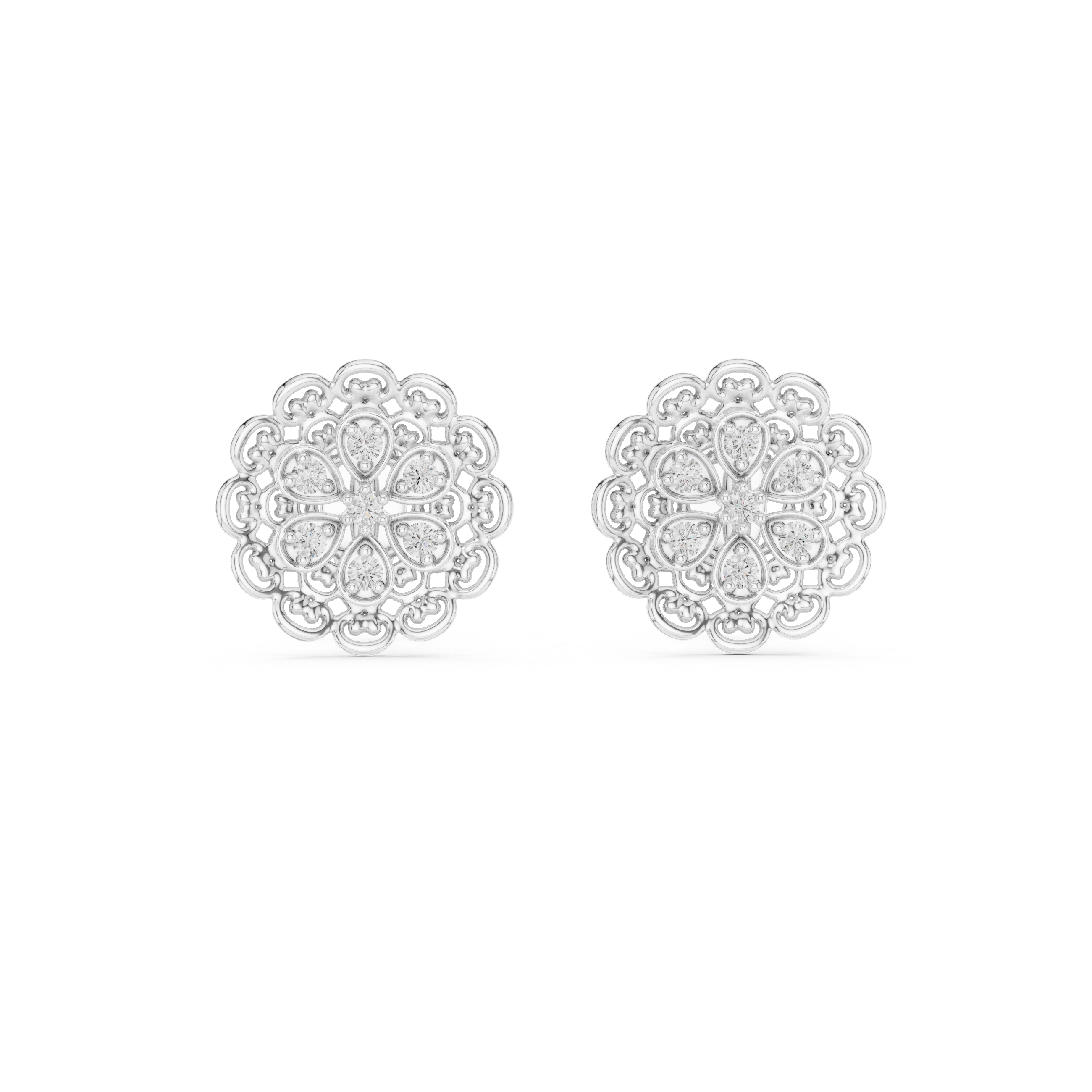 Floral Diamond Studs