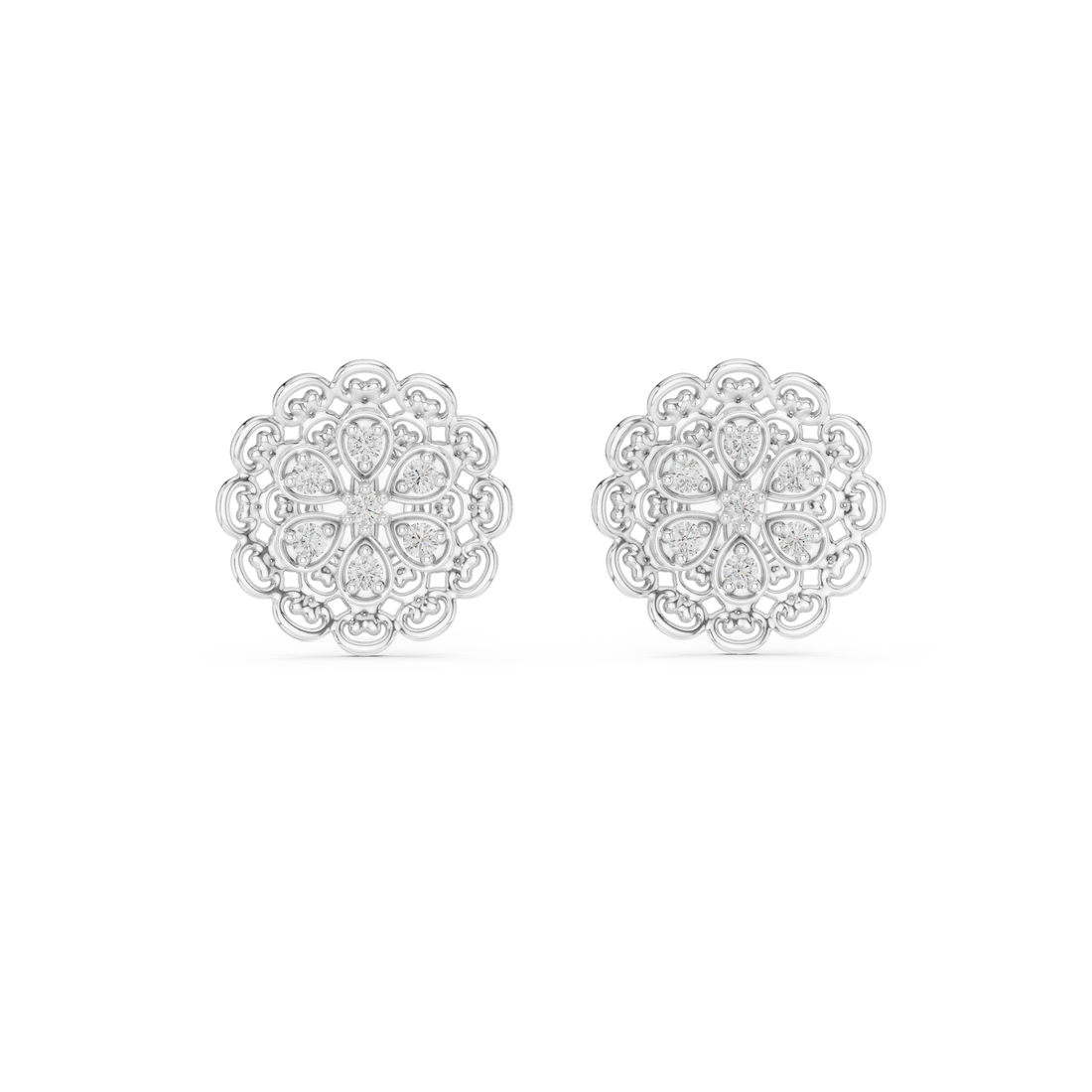 Floral Diamond Studs