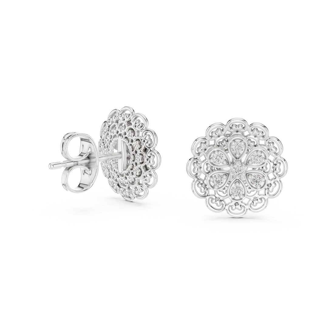 Floral Diamond Studs