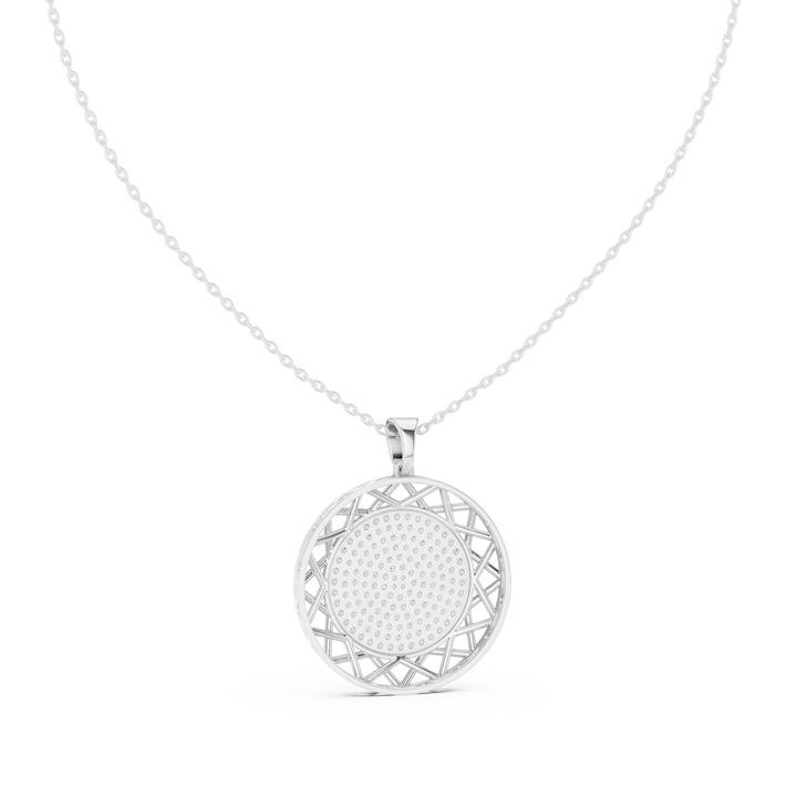 Lattice Circle Silver Pendant