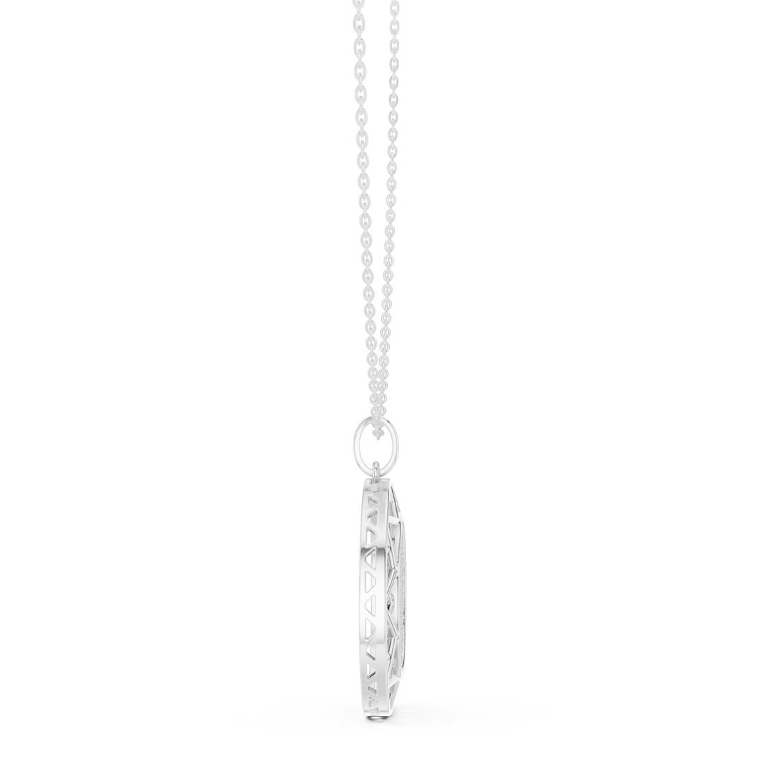 Lattice Circle Silver Pendant