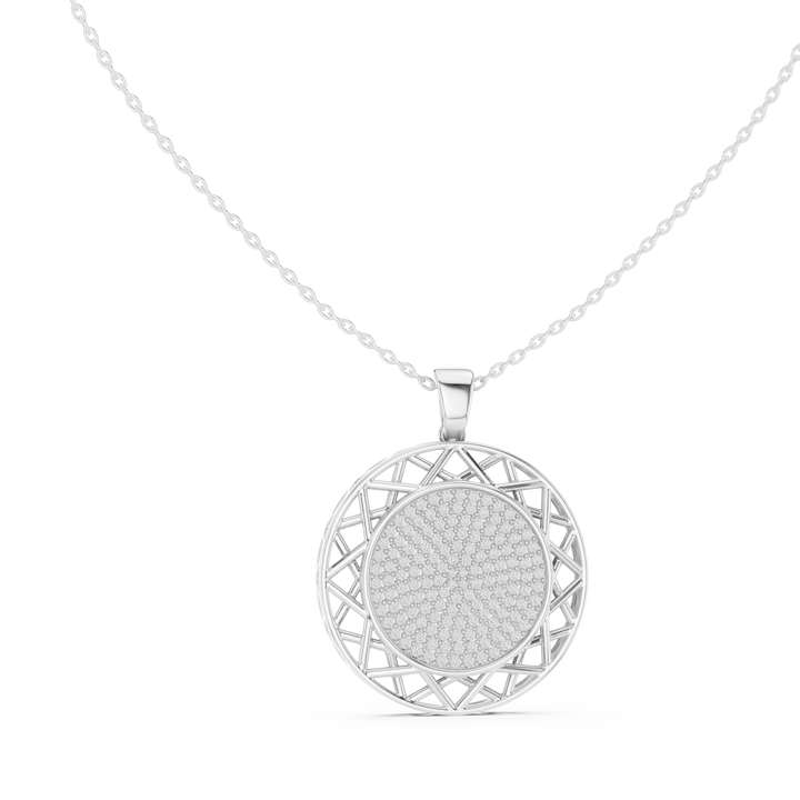 Lattice Circle Silver Pendant
