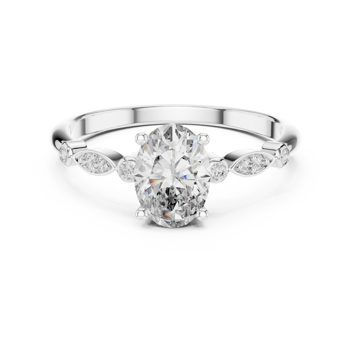 Oval Vine Accent Ring