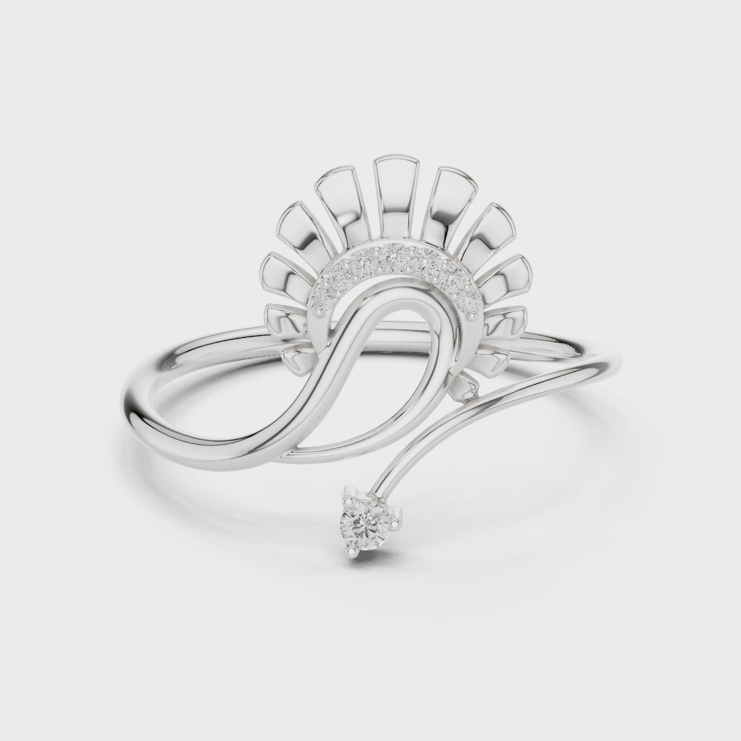 Radiant Arc Bloom Ring