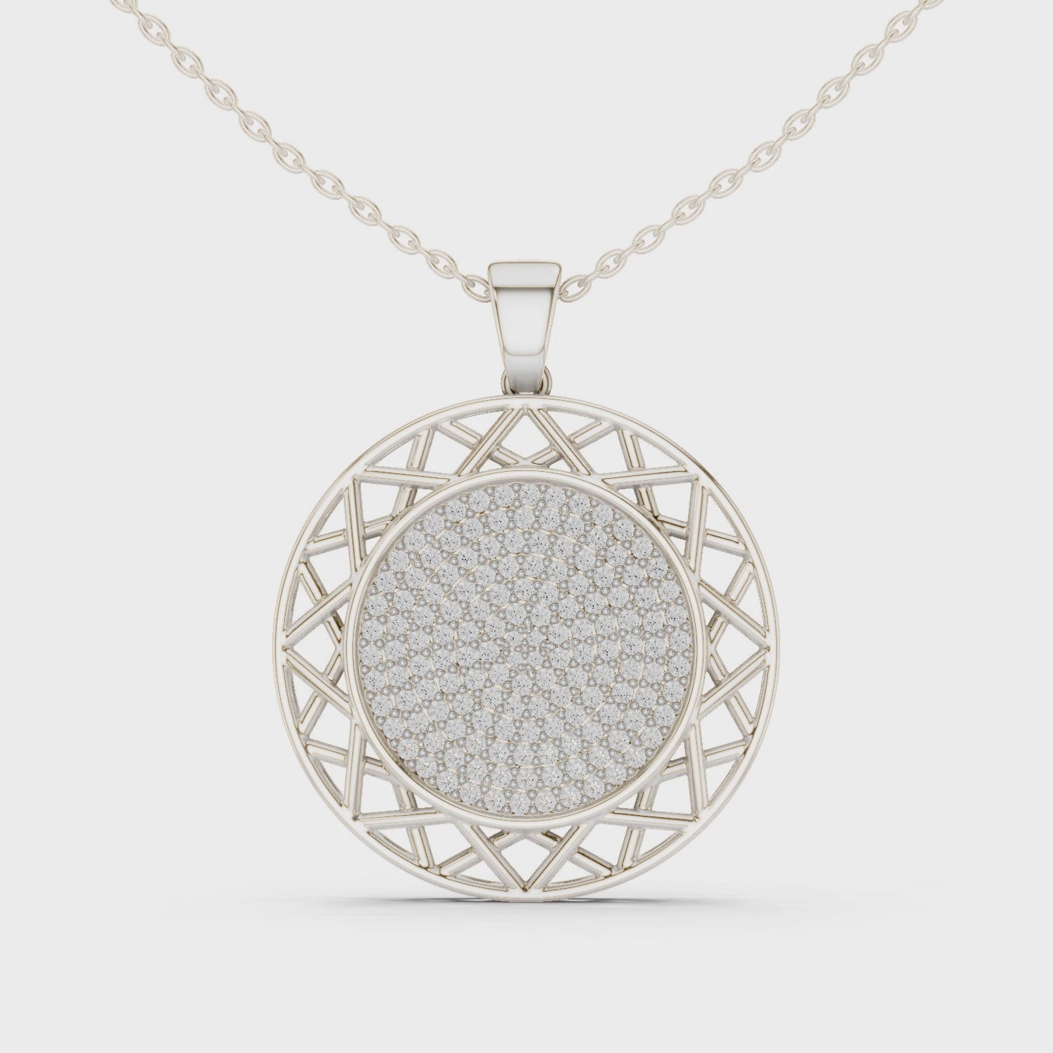 Lattice Circle Silver Pendant