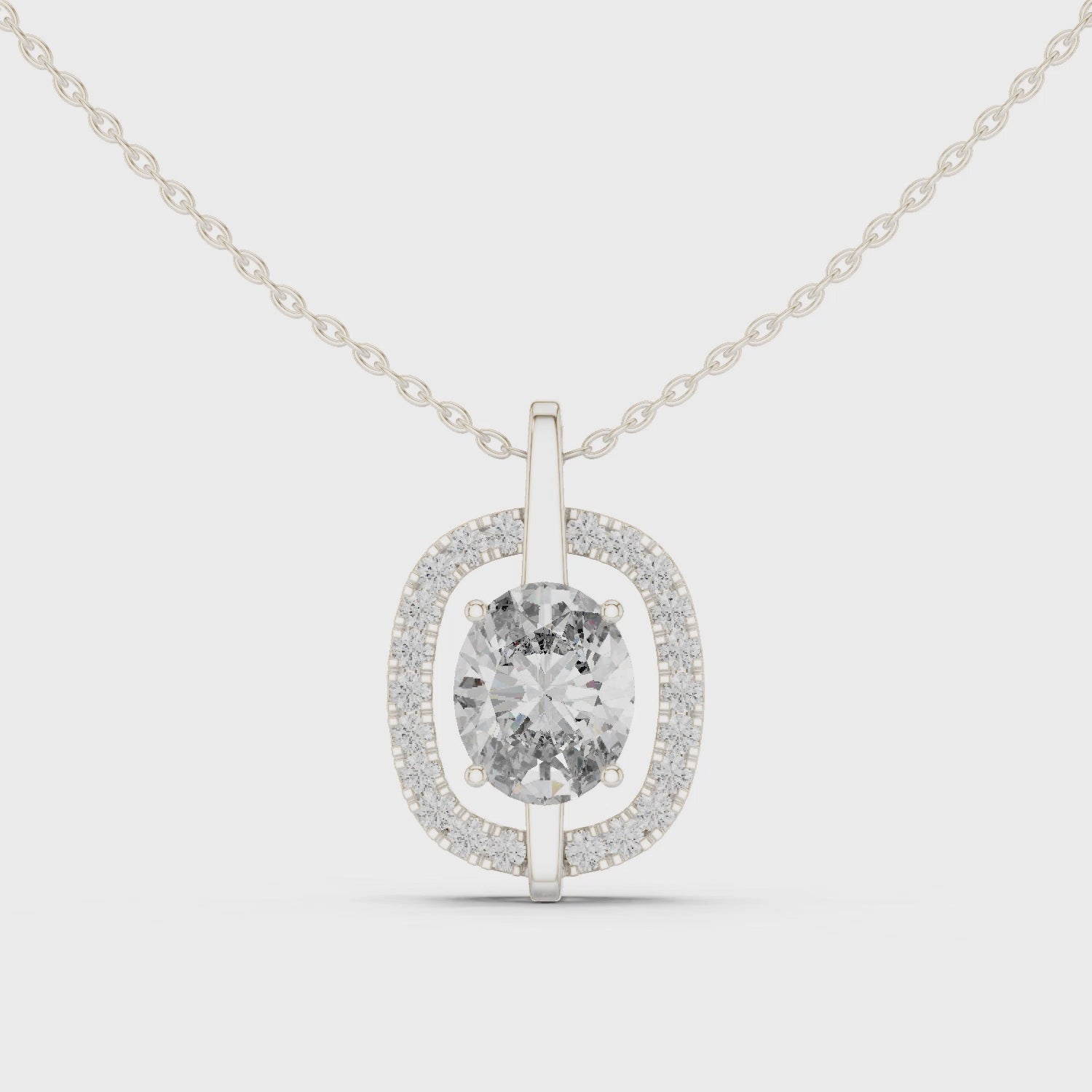Oval Halo Pendant