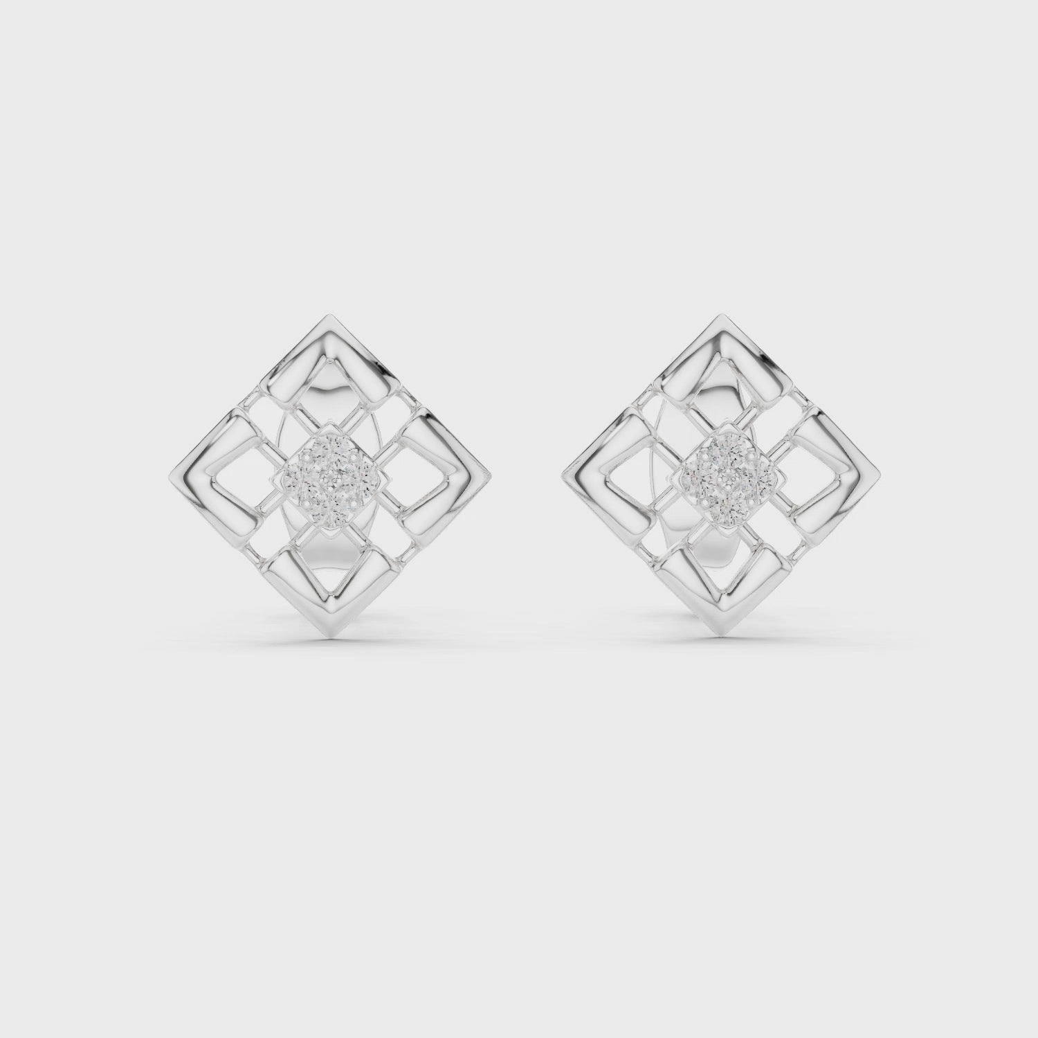 Square Diamond Studs