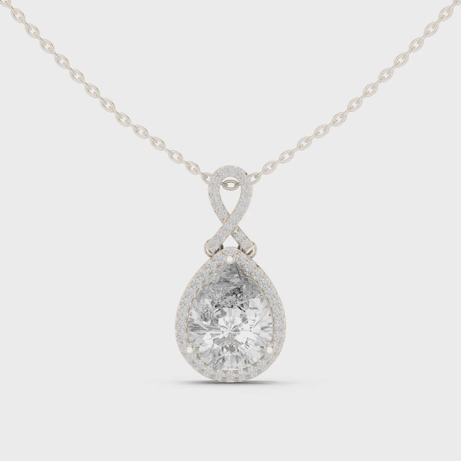 Pear Halo Pendant
