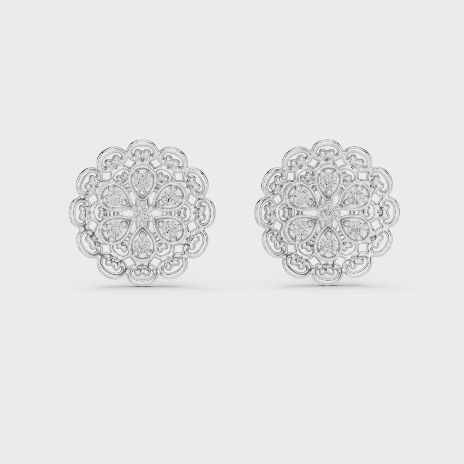 Floral Diamond Studs