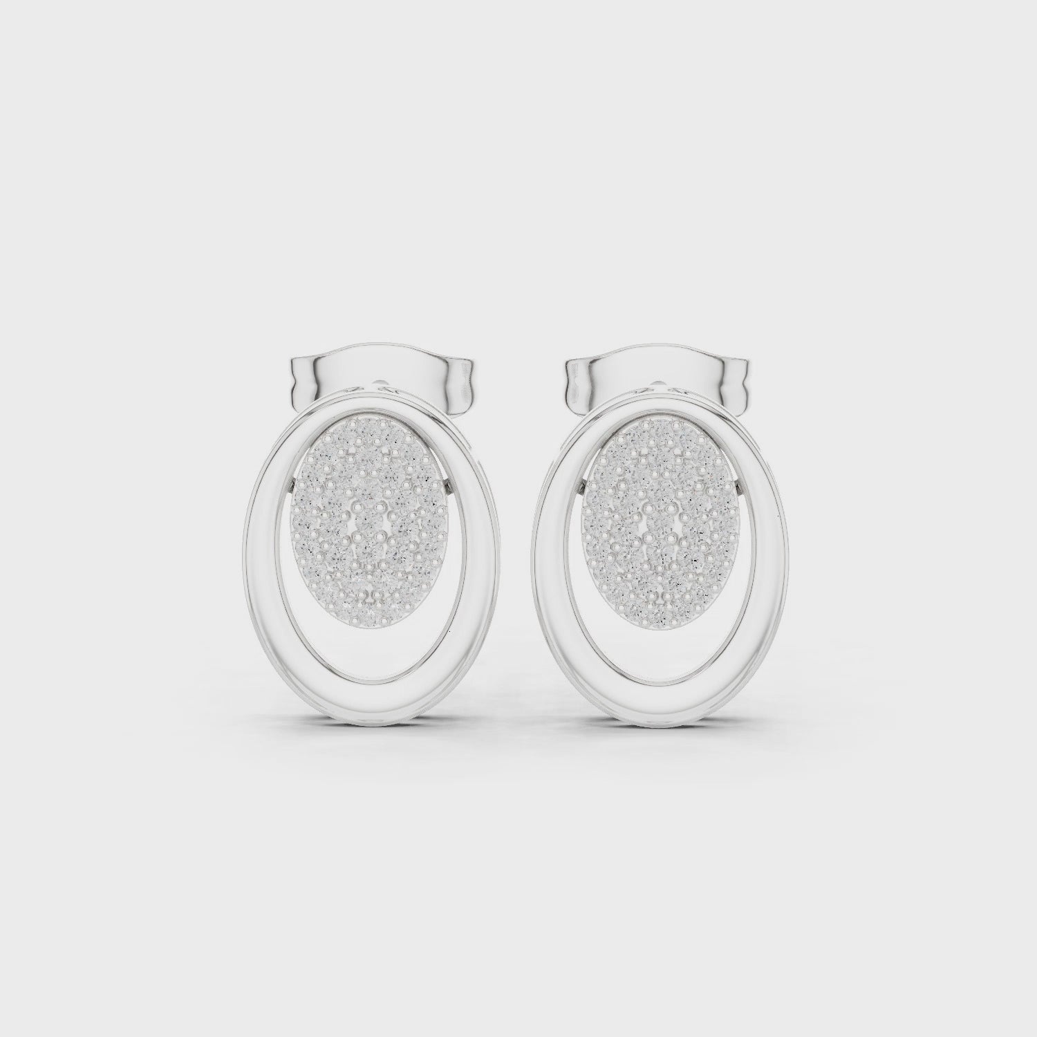Oval Halo Studs