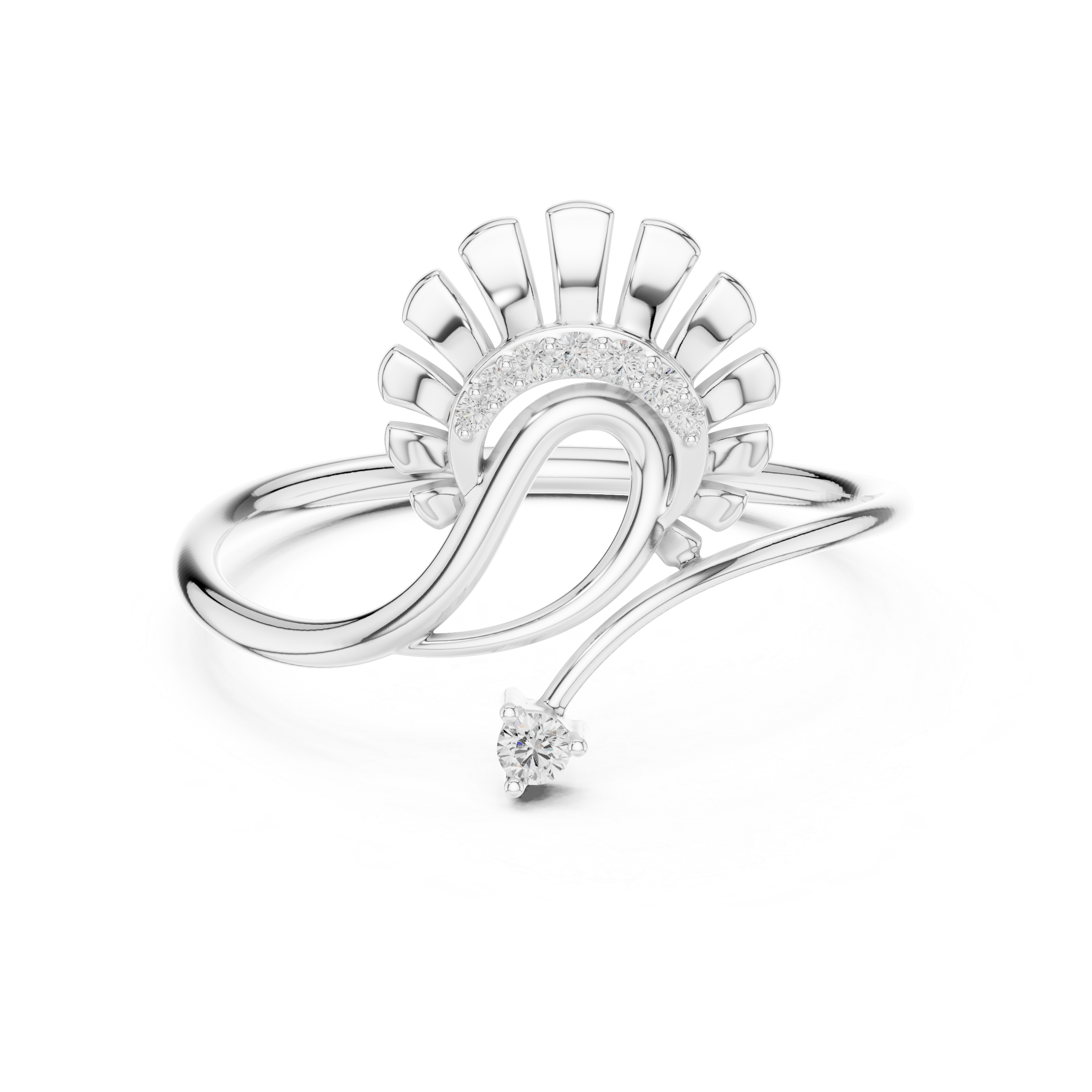 Radiant Arc Bloom Ring