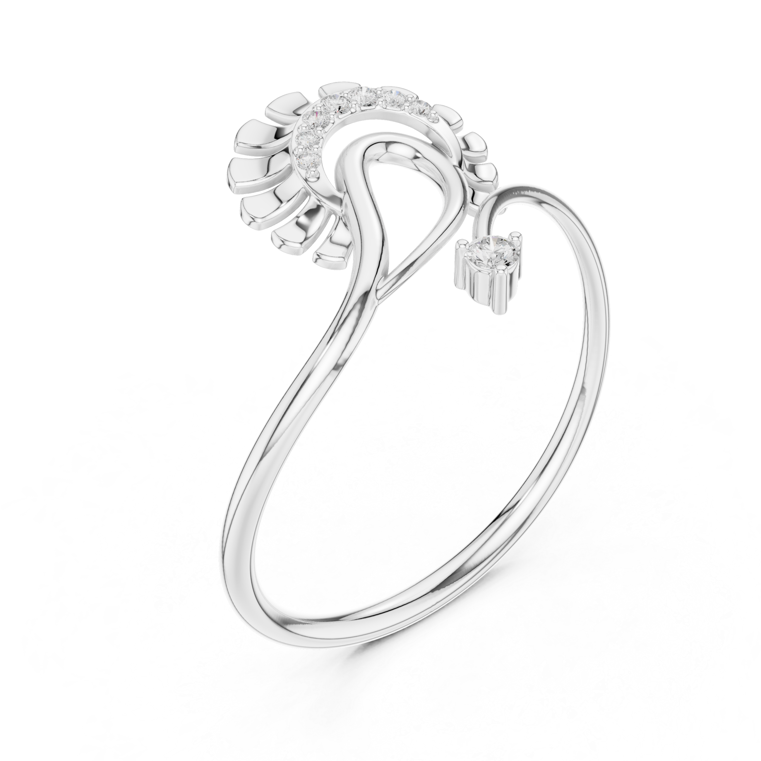Radiant Arc Bloom Ring