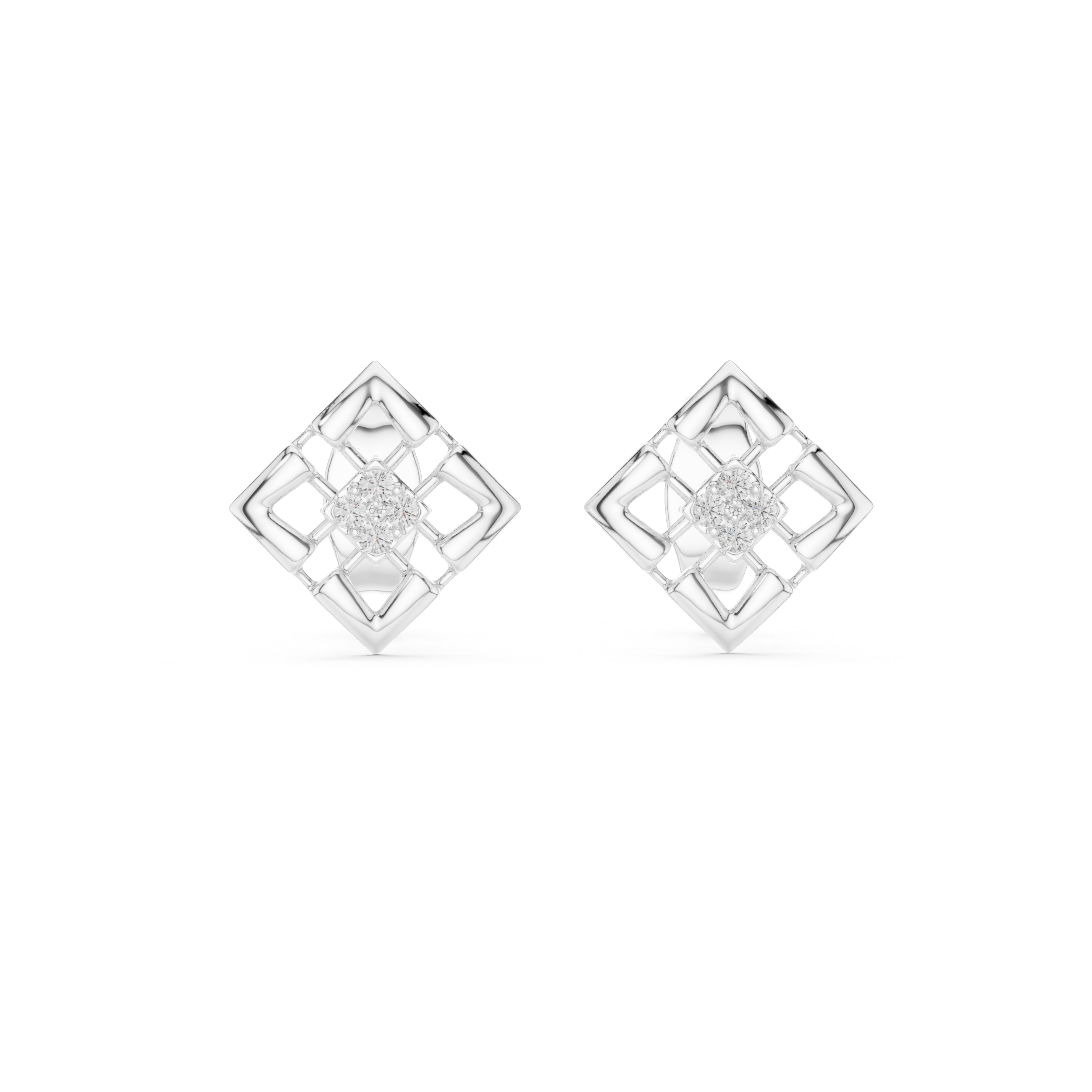 Square Diamond Studs