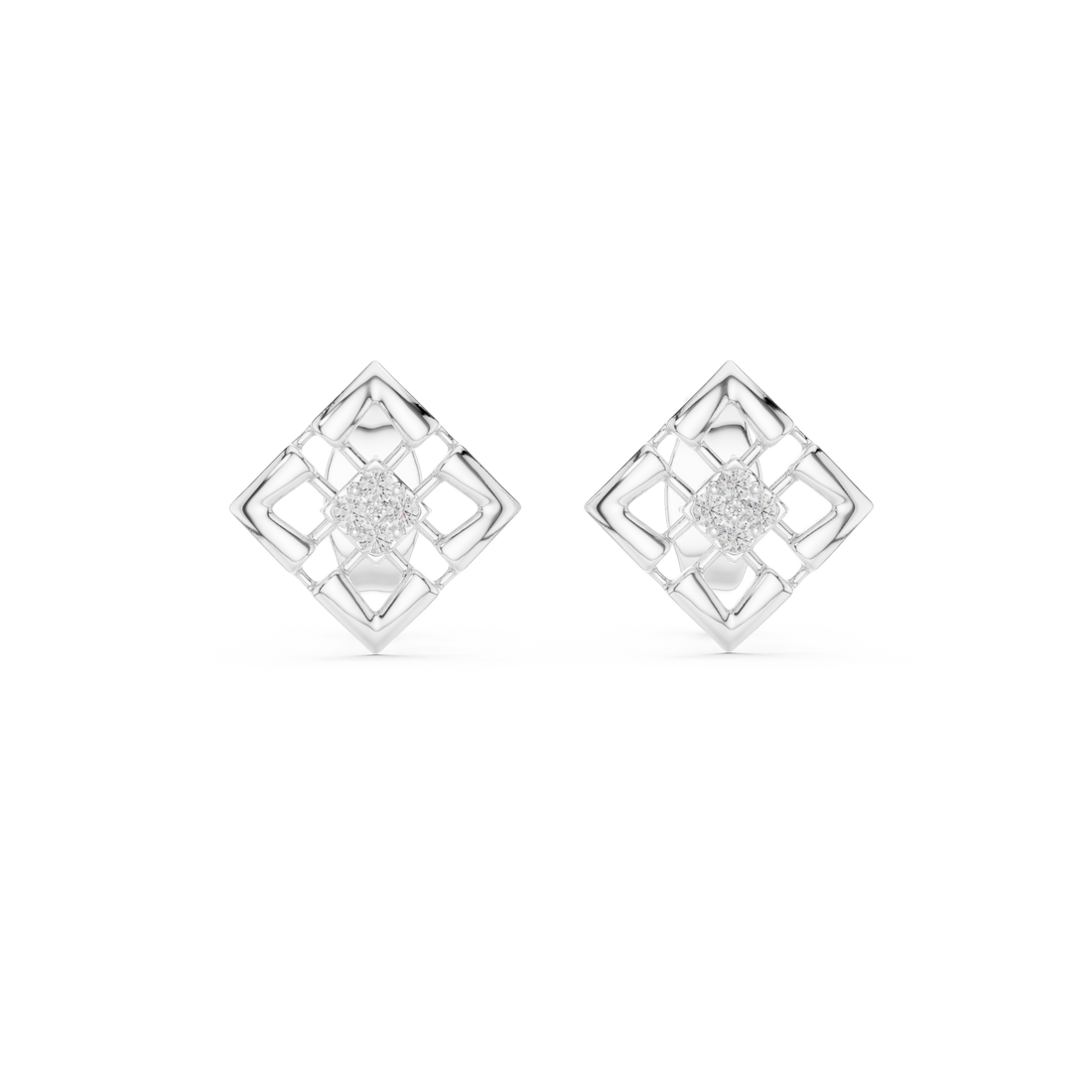 Square Diamond Studs