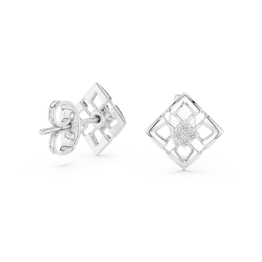 Square Diamond Studs