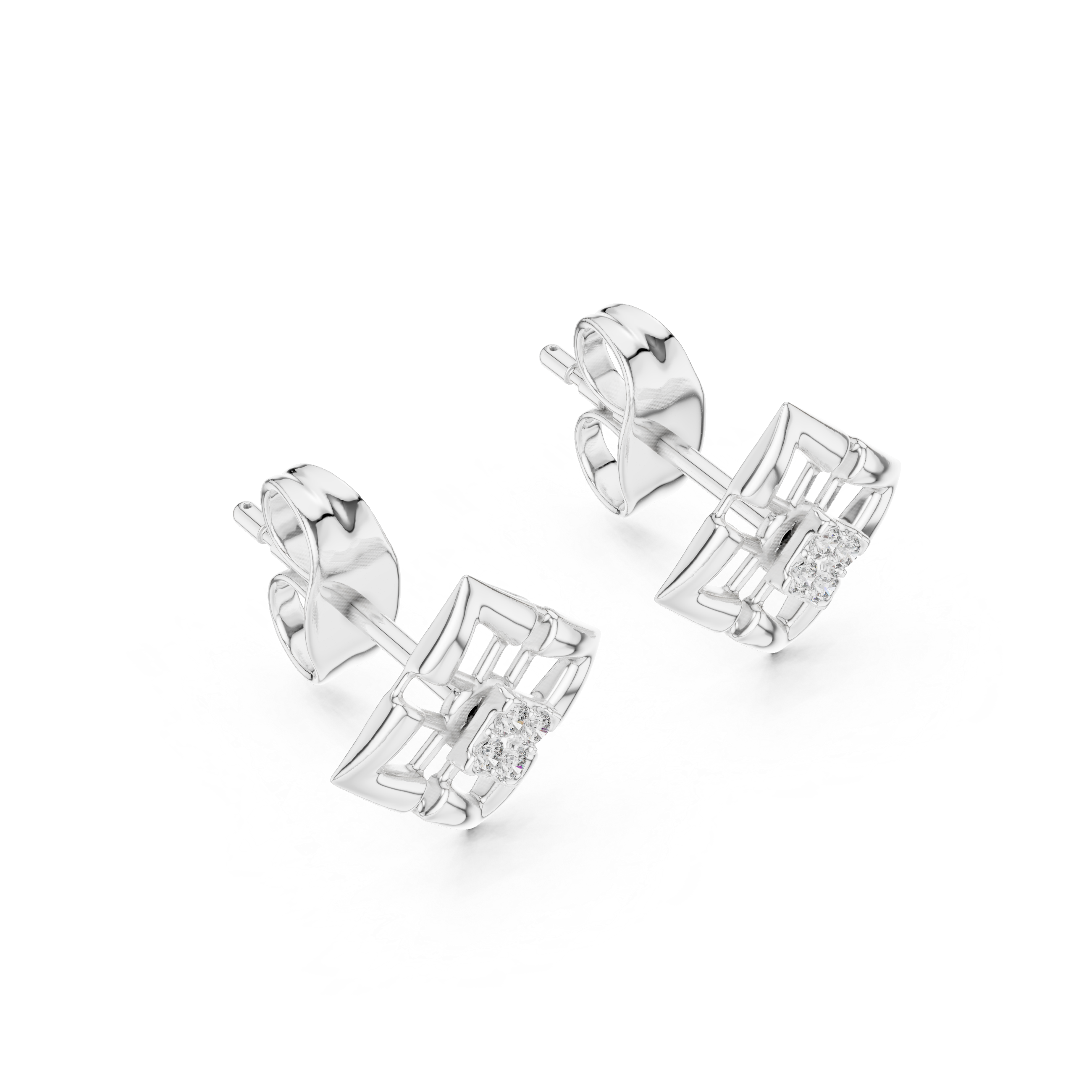 Square Diamond Studs