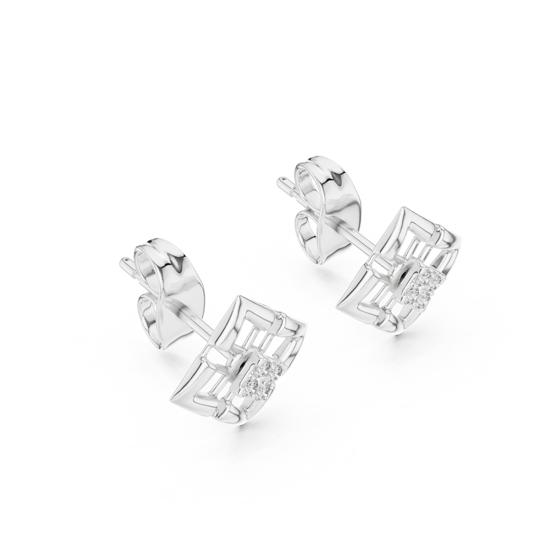 Square Diamond Studs