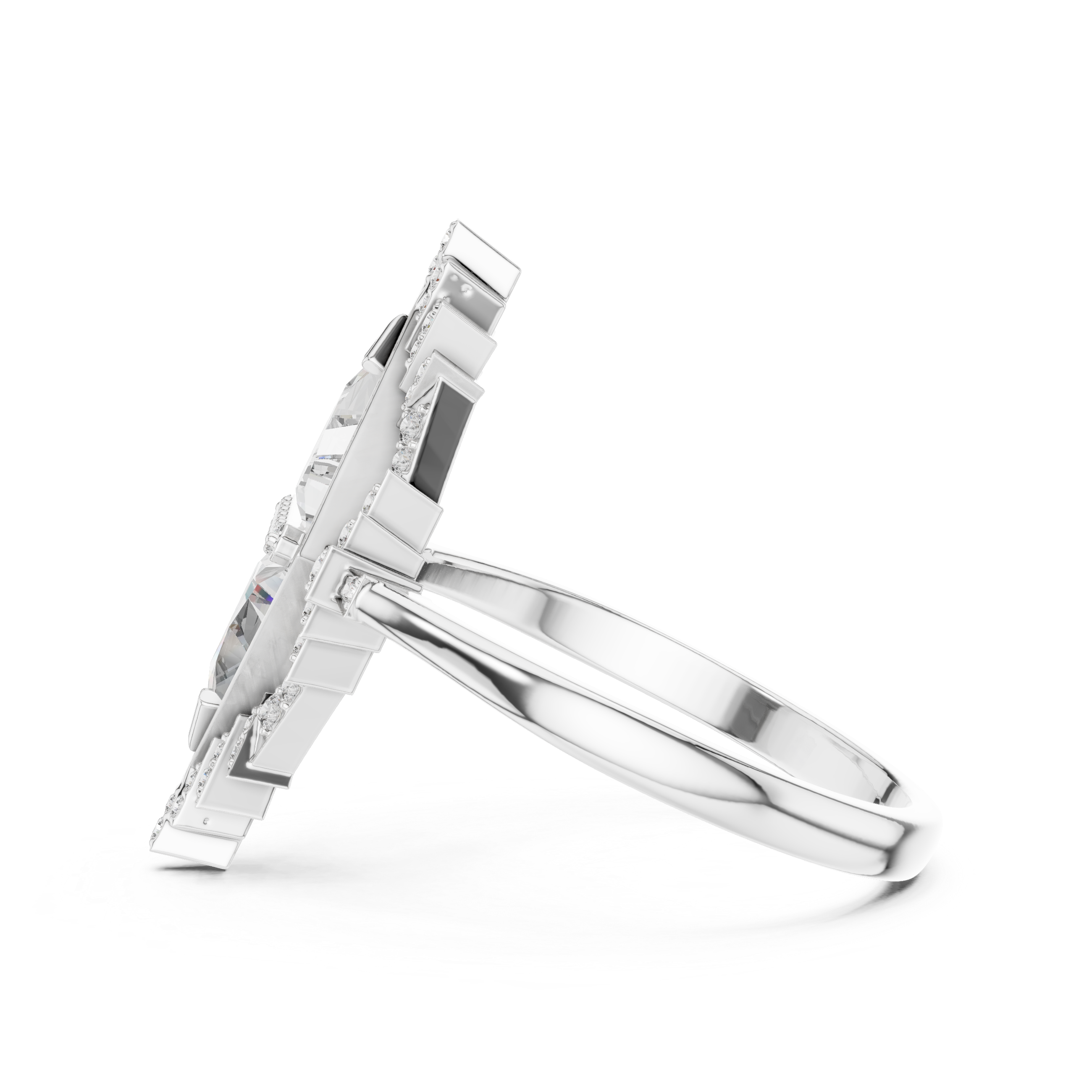 Triangle Halo Ring