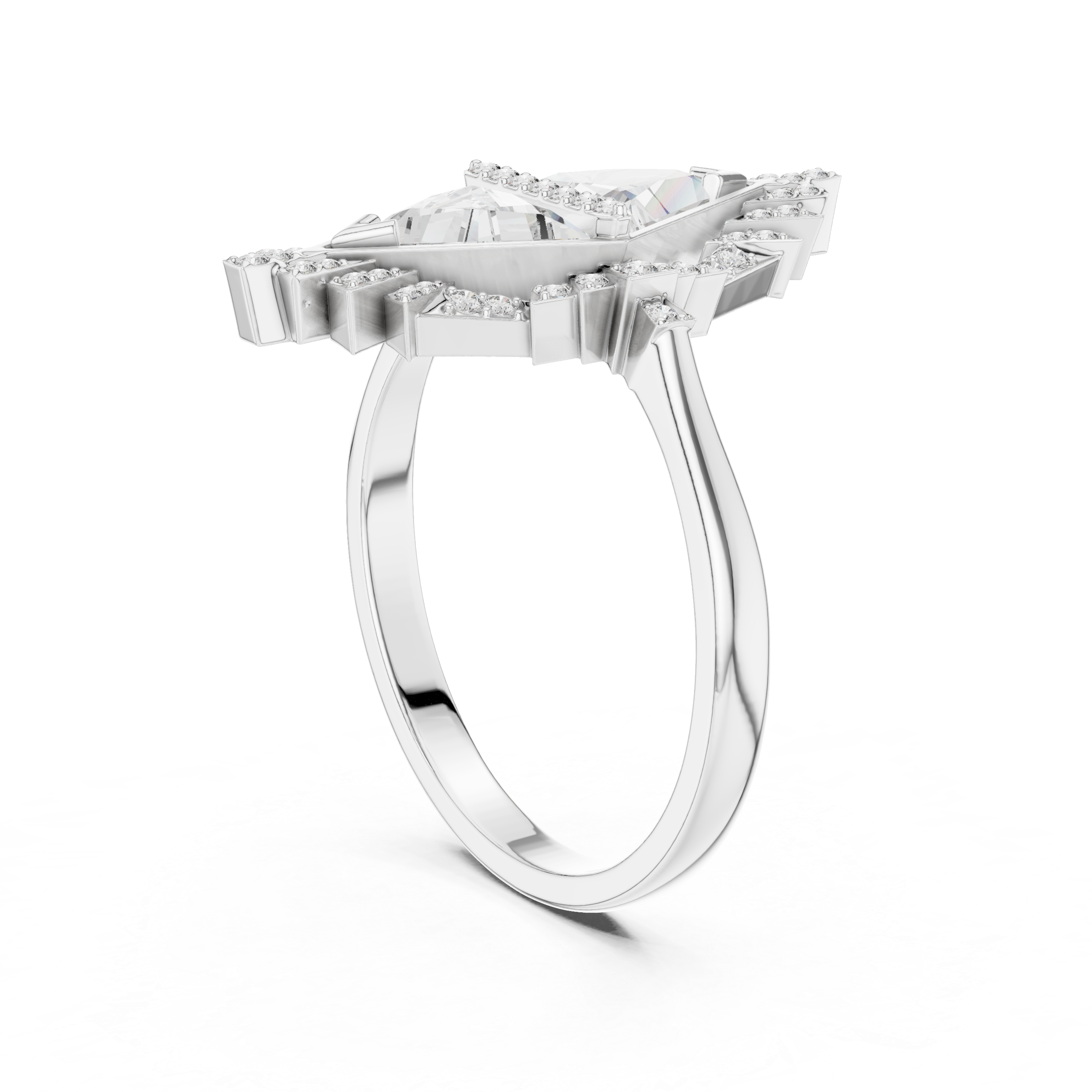 Triangle Halo Ring