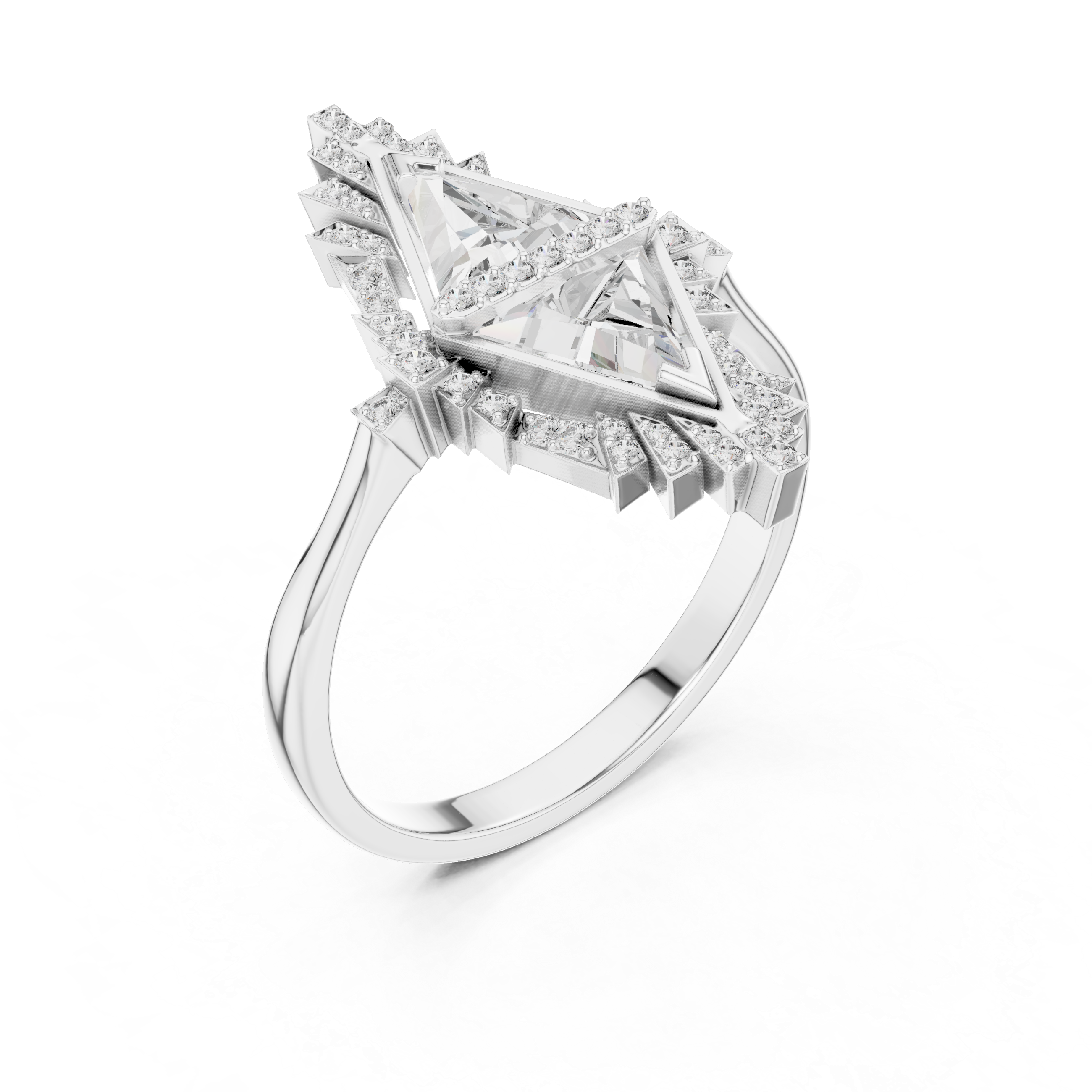 Triangle Halo Ring