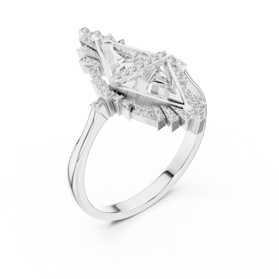 Triangle Halo Ring